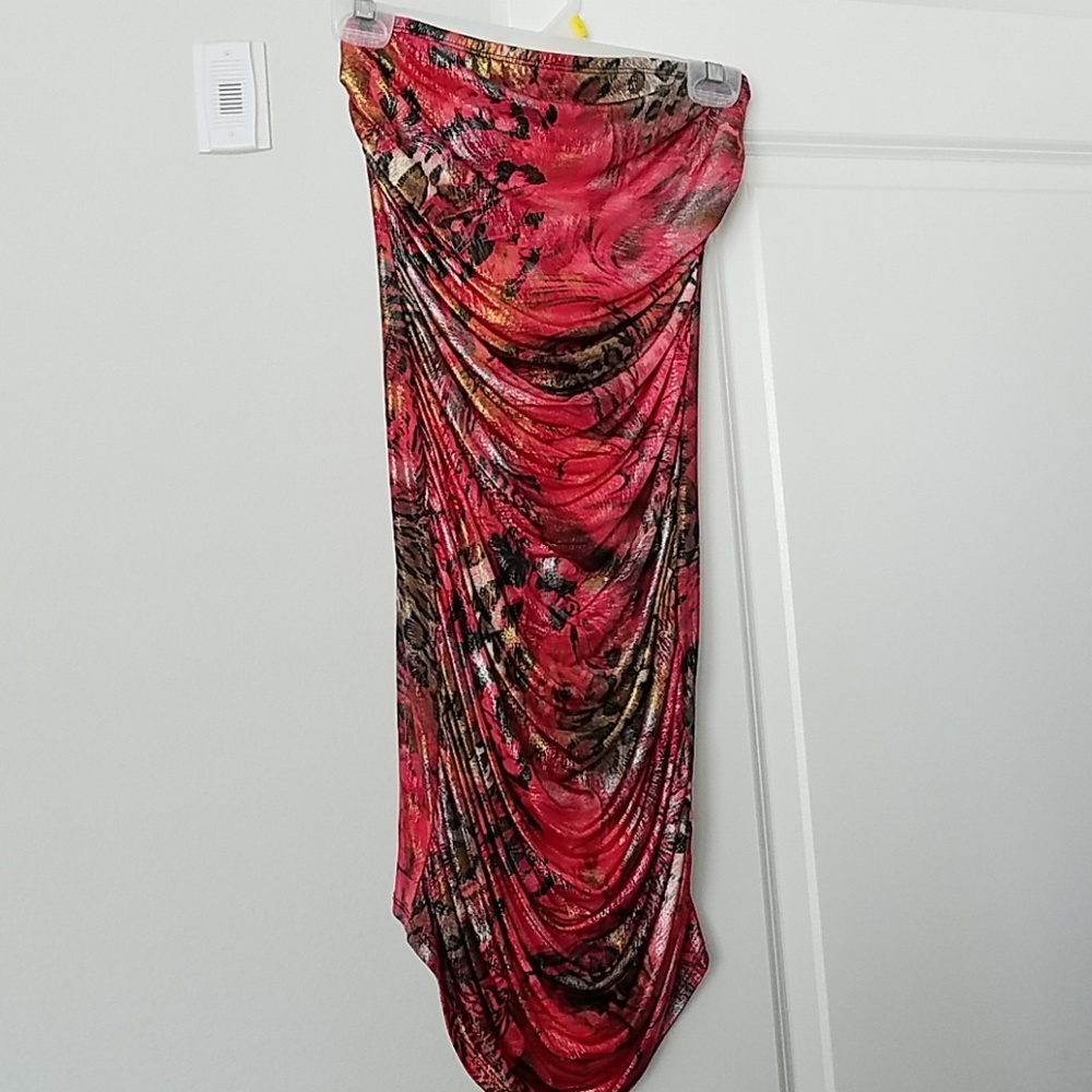Multi color/ red animal print party dress